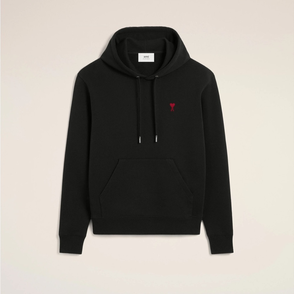Ami Black Hoodie with Red Heart Logo Brand New with Tags Unisex Size XS